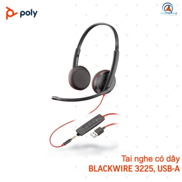 Tai nghe Blackwire 3225 USB-A - Thiết Bị Họp Trực Tuyến, Hội Nghị Truyền Hình - Công Ty CP Viễn Thông Nam Long